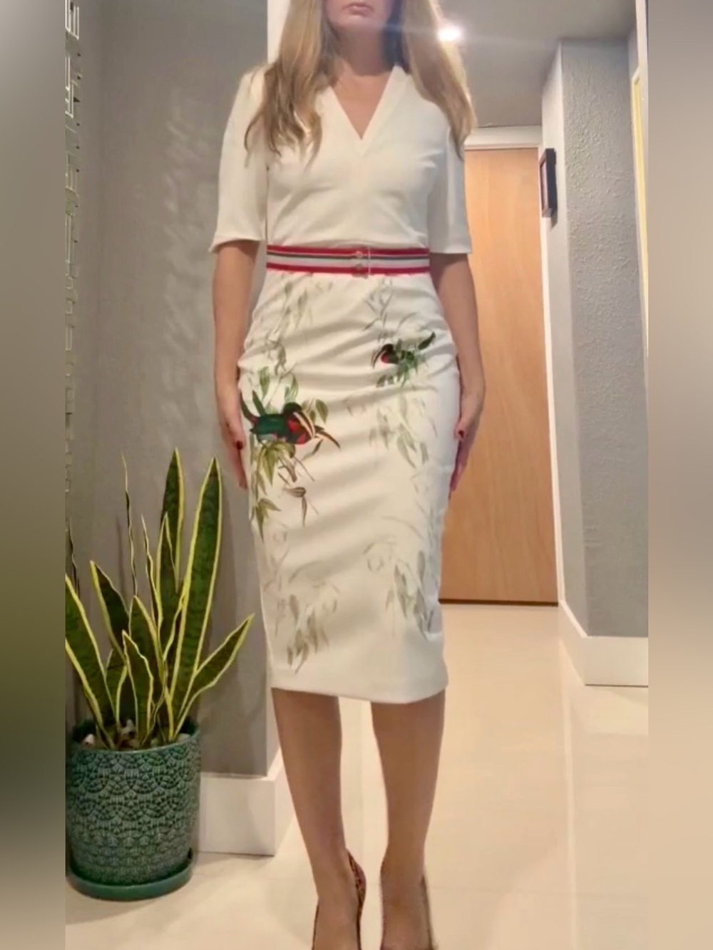 Ted Baker London Elegant Print Midi Dress